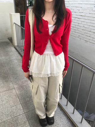 TU Basic U-Neck Crop Cardigan