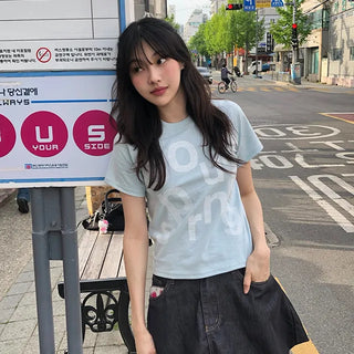 Rouchel Pring Lettering Short Sleeve T-shirt