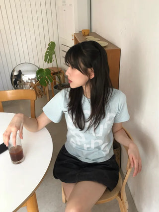Rouchel Pring Lettering Short Sleeve T-shirt