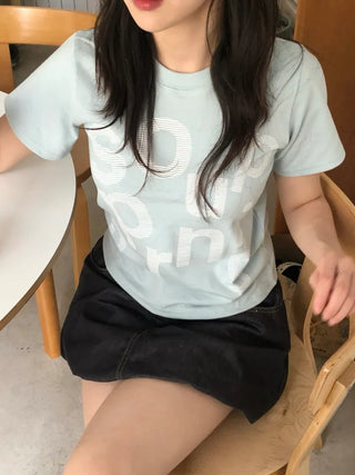 Rouchel Pring Lettering Short Sleeve T-shirt