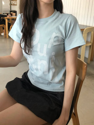 Rouchel Pring Lettering Short Sleeve T-shirt