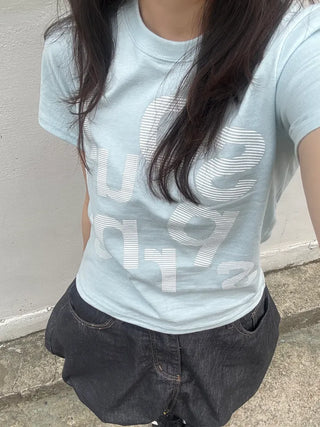 Rouchel Pring Lettering Short Sleeve T-shirt