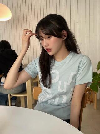 Rouchel Pring Lettering Short Sleeve T-shirt
