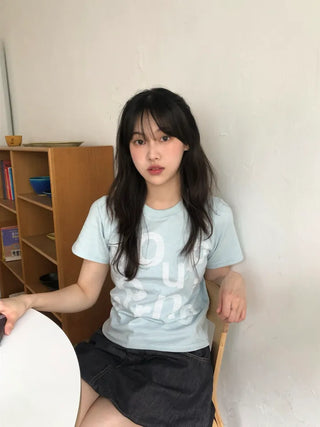 Rouchel Pring Lettering Short Sleeve T-shirt