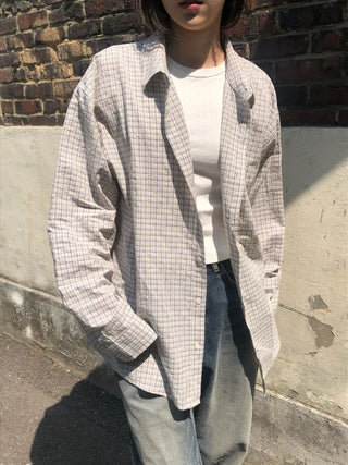 Zao Basic Check Boxy Fit Shirt