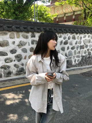 Zao Basic Check Boxy Fit Shirt