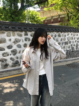 Zao Basic Check Boxy Fit Shirt