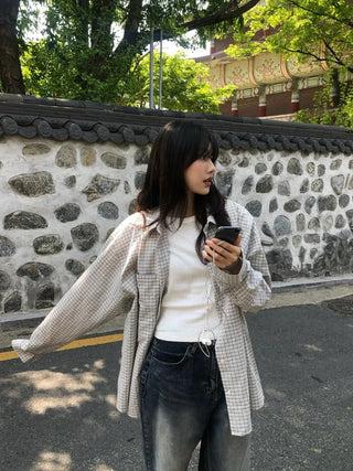Zao Basic Check Boxy Fit Shirt
