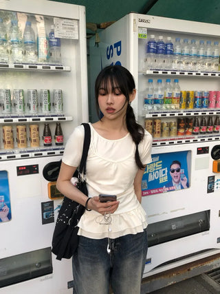 Doel Frill Layered Tiered Short Sleeve T-shirt