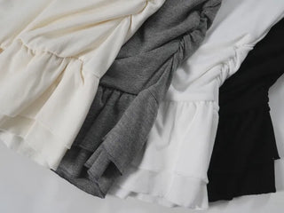 Doel Frill Layered Tiered Short Sleeve T-shirt