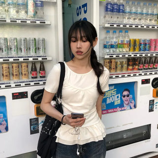Doel Frill Layered Tiered Short Sleeve T-shirt