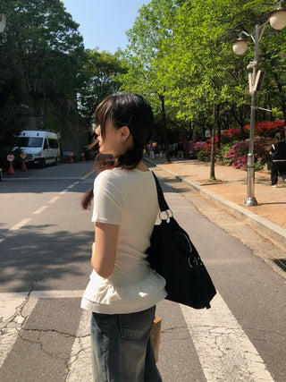 Doel Frill Layered Tiered Short Sleeve T-shirt