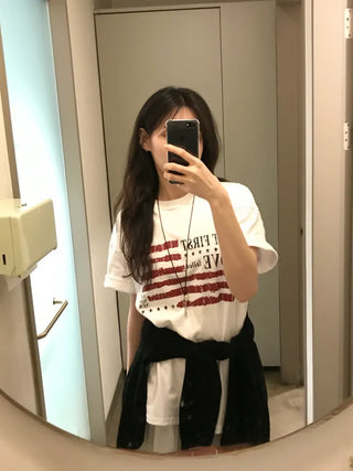 Kino America Vintage Print Short Sleeve T-shirt