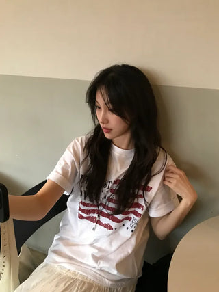 Kino America Vintage Print Short Sleeve T-shirt