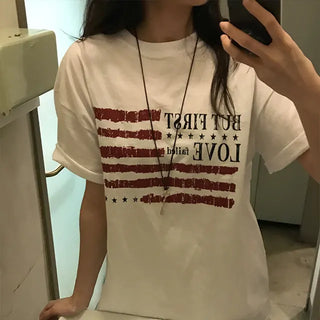 Kino America Vintage Print Short Sleeve T-shirt