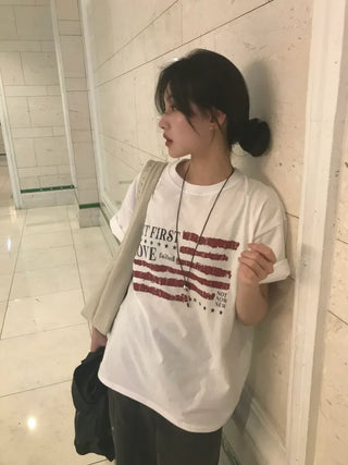Kino America Vintage Print Short Sleeve T-shirt