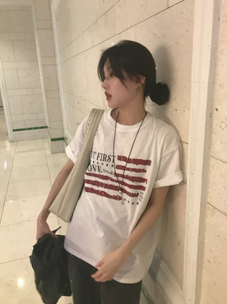 Kino America Vintage Print Short Sleeve T-shirt