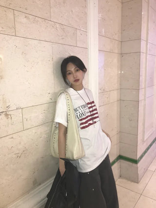 Kino America Vintage Print Short Sleeve T-shirt
