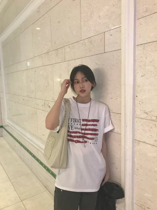 Kino America Vintage Print Short Sleeve T-shirt