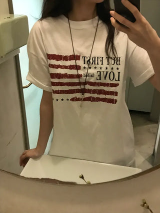 Kino America Vintage Print Short Sleeve T-shirt