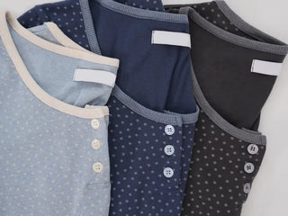 Unique Vintage U-Neck 3/4 Sleeve T-shirt