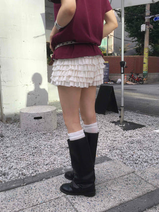 Feminine Tiered Tencel Slim Fit Shorts