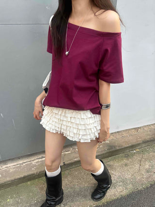 Feminine Tiered Tencel Slim Fit Shorts