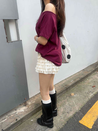 Feminine Tiered Tencel Slim Fit Shorts