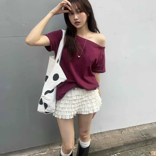 Feminine Tiered Tencel Slim Fit Shorts