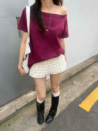 Feminine Tiered Tencel Slim Fit Shorts
