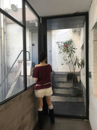 Feminine Tiered Tencel Slim Fit Shorts