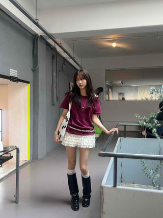 Feminine Tiered Tencel Slim Fit Shorts