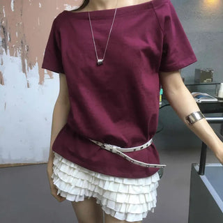 Feminine Tiered Tencel Slim Fit Shorts
