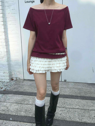 Feminine Tiered Tencel Slim Fit Shorts
