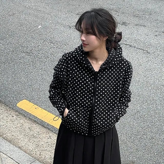 Belly Dot Hooded Fleece Jumper