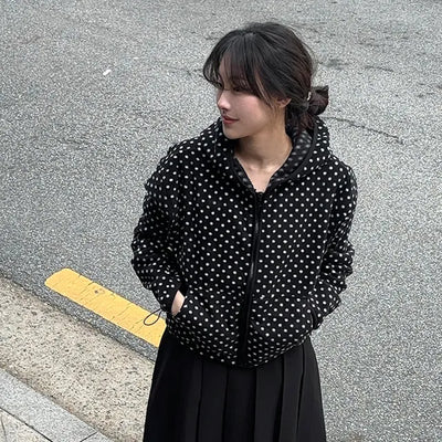 Belly Dot Hooded Fleece Jumper