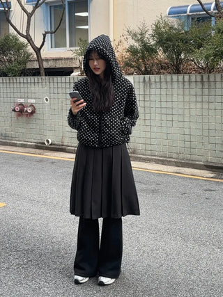 Belly Dot Hooded Fleece Jumper