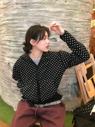 Belly Dot Hooded Fleece Jumper