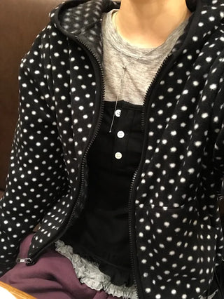 Belly Dot Hooded Fleece Jumper