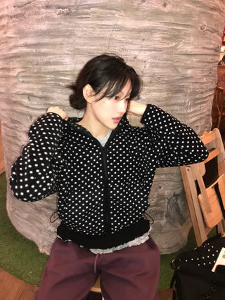 Belly Dot Hooded Fleece Jumper