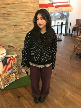 Belly Dot Hooded Fleece Jumper