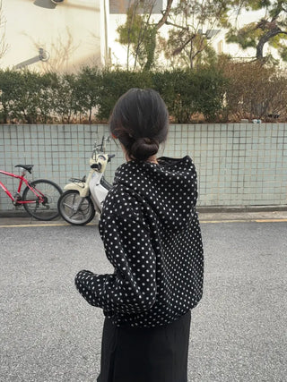 Belly Dot Hooded Fleece Jumper
