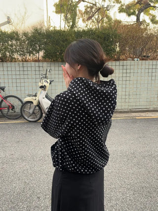 Belly Dot Hooded Fleece Jumper