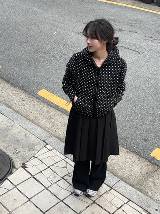 Belly Dot Hooded Fleece Jumper