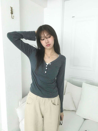 Striped Slim Fit Long Sleeve T-shirt
