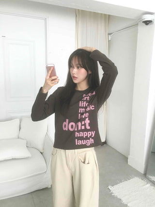 Comfort Lettering Long Sleeve T-shirt