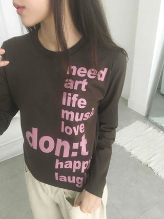 Comfort Lettering Long Sleeve T-shirt