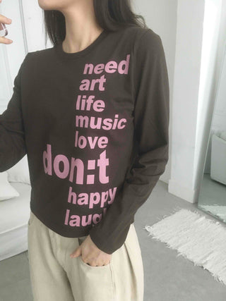 Comfort Lettering Long Sleeve T-shirt