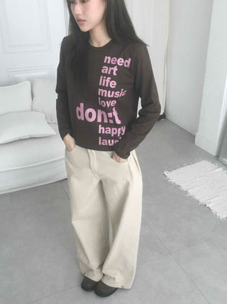 Comfort Lettering Long Sleeve T-shirt