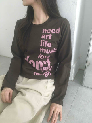 Comfort Lettering Long Sleeve T-shirt